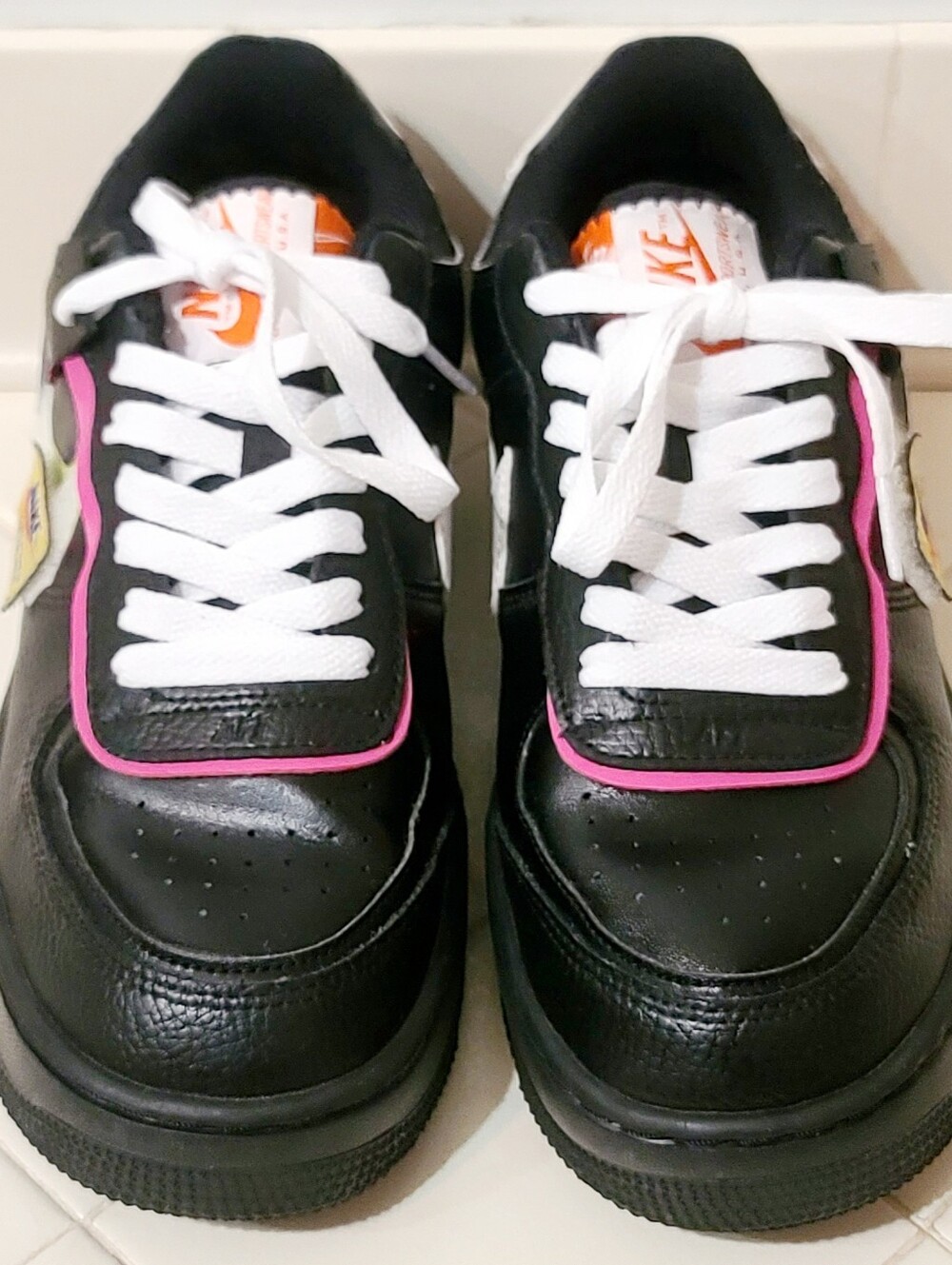 Nike Air Force 1 Low Shadow Removable Patches Black Pink Women's Size 8 - Picture 2 of 7